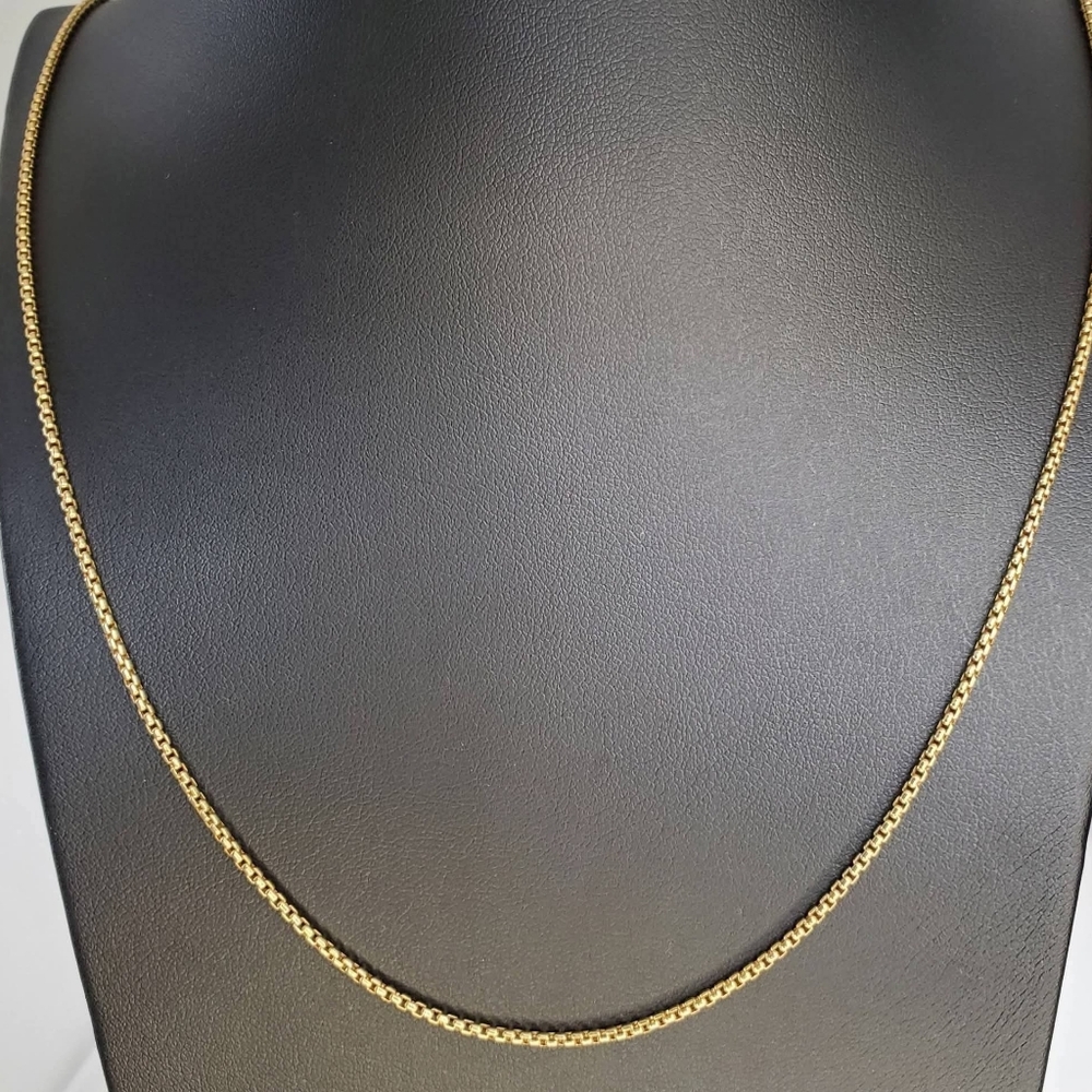 David Yurman 18k Gold 38" Adjustable Box Chain Slider Necklace